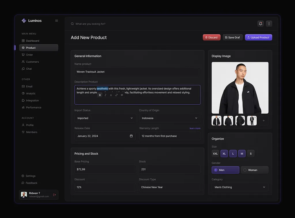 Artisan Product Dashboard- Hire Laravel LiveWire Developer