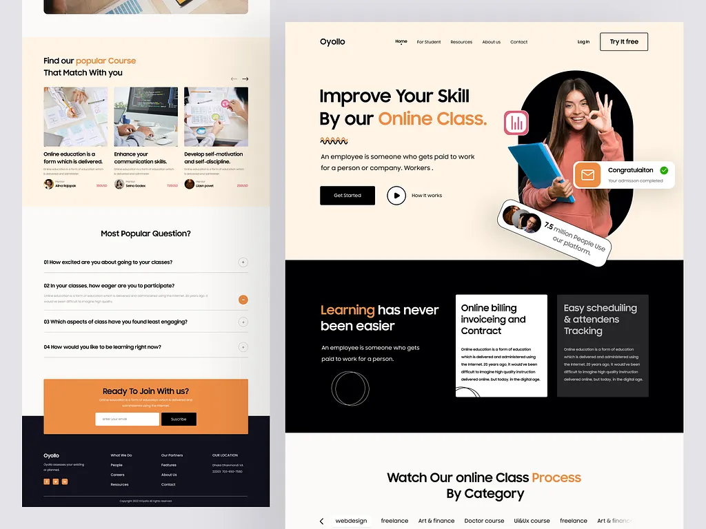 Elearning wordpress website maintenance
