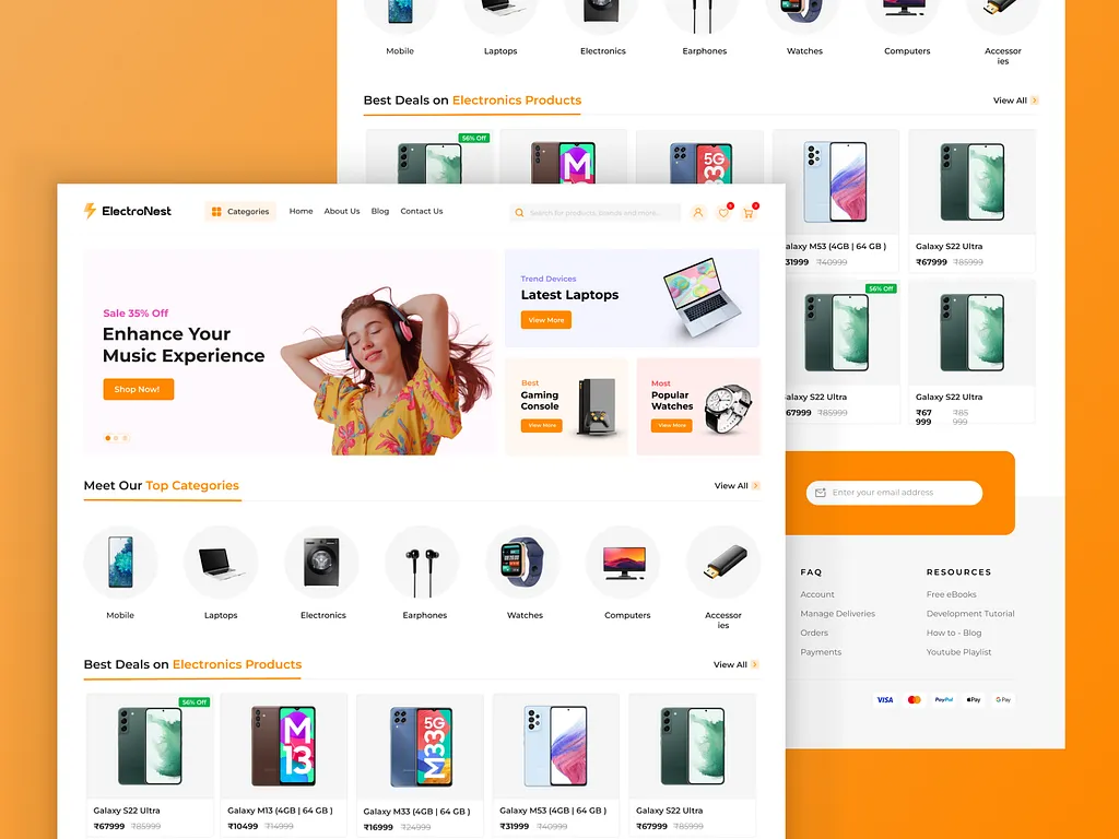 Electronics Retailer Website development with Laravel