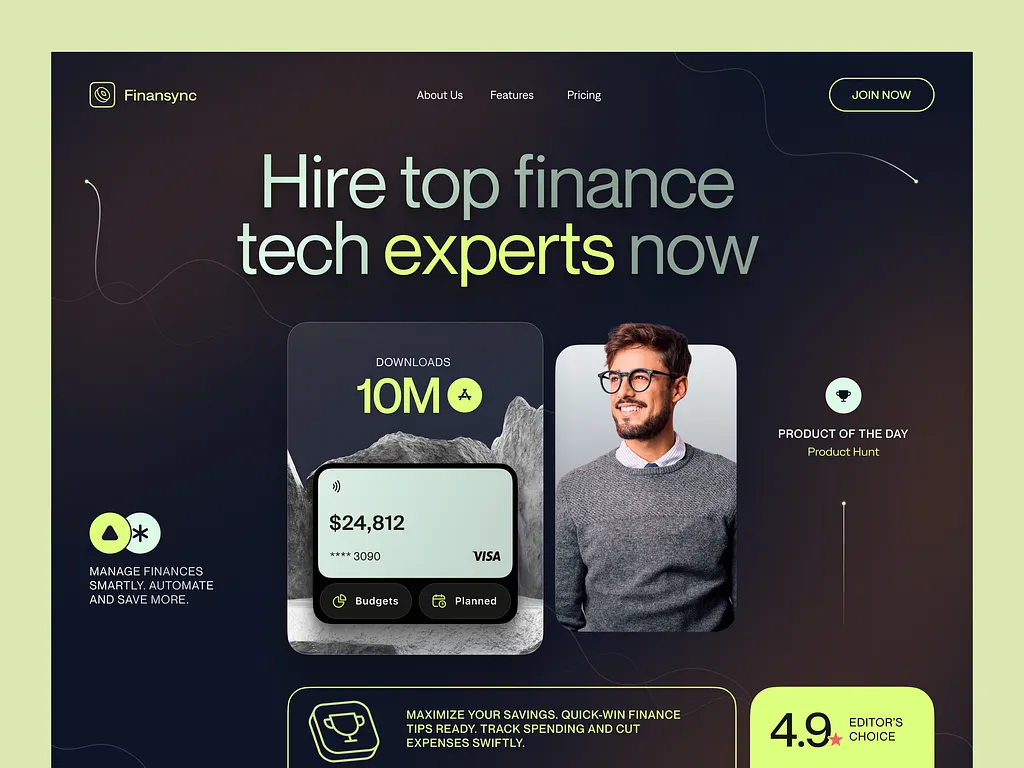 Fintech company website development in Laravel