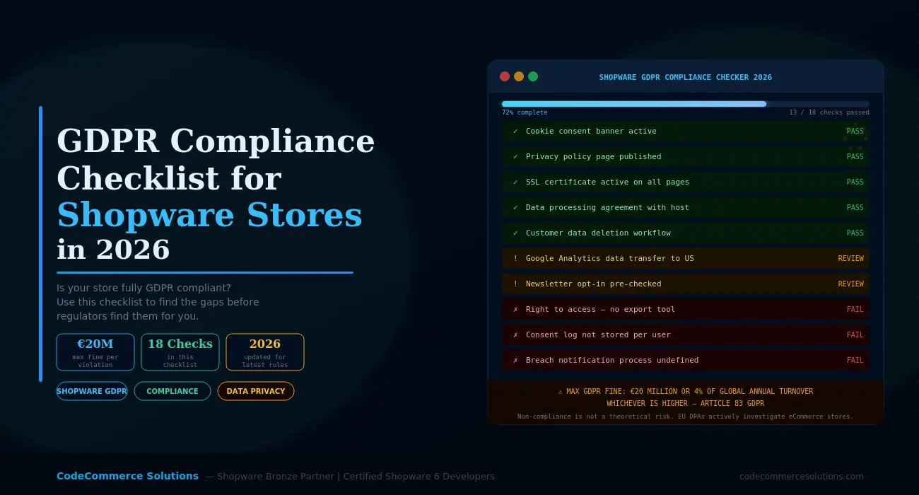 Shopware GDPR Compliance Checklist
